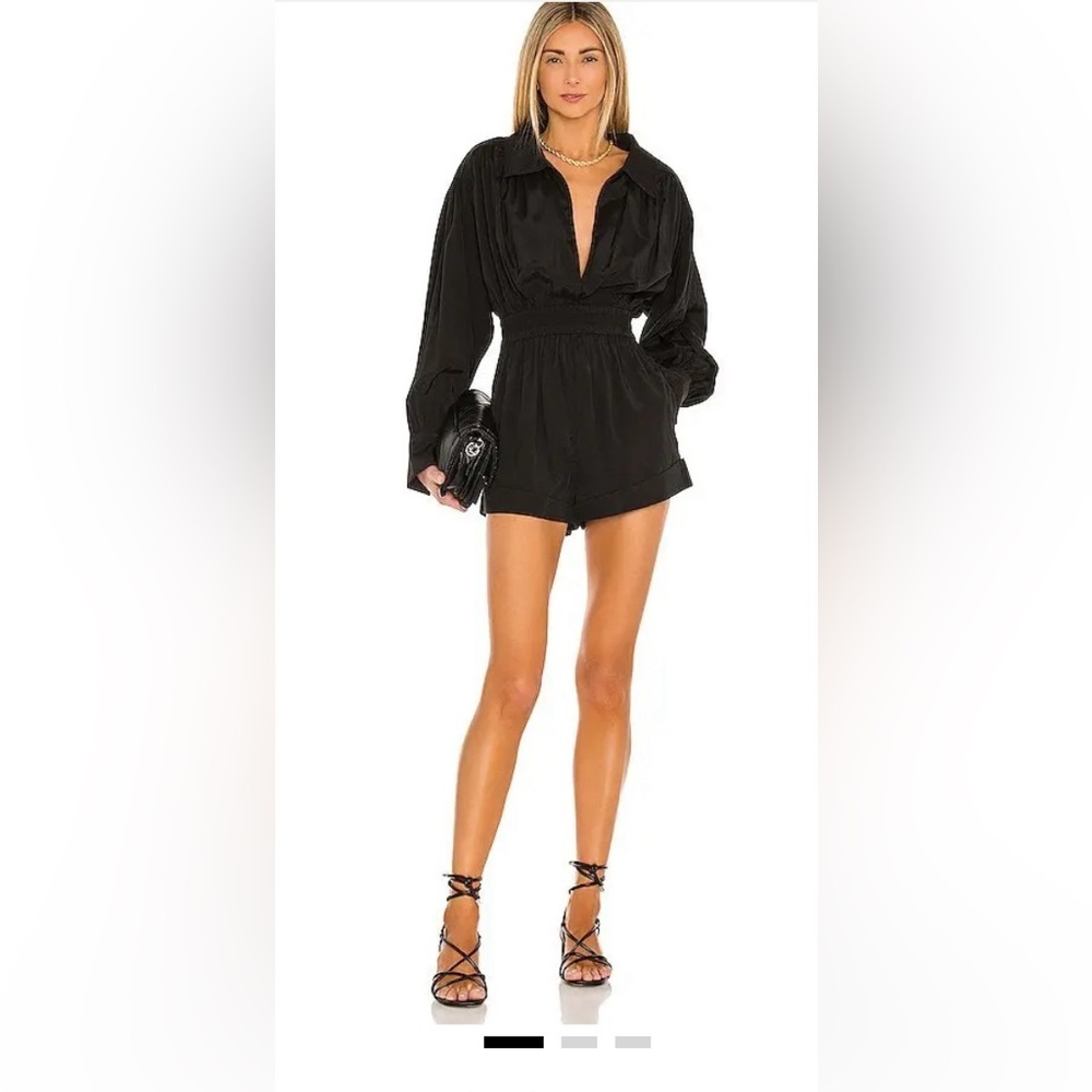 L'Academie Black High Waist Women's Romper